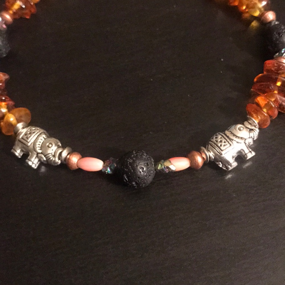 Baltic amber mixed metal bracelet - Picture 3 of 4